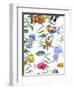 Watercolor Sea Life Seamless Pattern, Underwater Watercolor Illustration-Varvara Kurakina-Framed Photographic Print