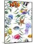 Watercolor Sea Life Seamless Pattern, Underwater Watercolor Illustration-Varvara Kurakina-Mounted Photographic Print