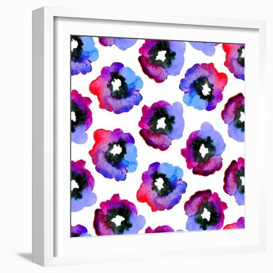 Watercolor Seamless Pattern.-Vodoleyka-Framed Art Print