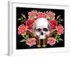 Watercolor Skull with Guns and Roses-tanycya-Framed Art Print