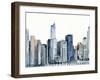 Watercolor Skyline II-Victoria Barnes-Framed Art Print