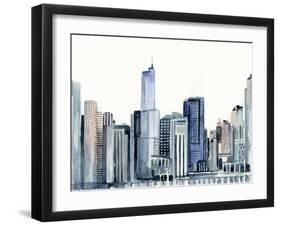 Watercolor Skyline II-Victoria Barnes-Framed Art Print