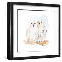 Watercolor Snowy Owls-Lanie Loreth-Framed Art Print