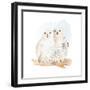 Watercolor Snowy Owls-Lanie Loreth-Framed Art Print