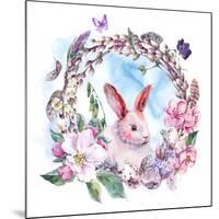 Watercolor Spring Happy Easter Wreath-Varvara Kurakina-Mounted Art Print