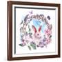 Watercolor Spring Happy Easter Wreath-Varvara Kurakina-Framed Art Print