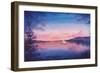 Watercolor Star and Lake Landscape-Eisfrei-Framed Art Print