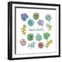 Watercolor Succulent Set-Nadydy-Framed Art Print