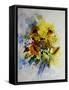 Watercolor Sunflowers-Pol Ledent-Framed Stretched Canvas