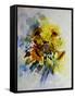 Watercolor Sunflowers-Pol Ledent-Framed Stretched Canvas