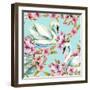 Watercolor Swan and Cherry Bloom-tanycya-Framed Art Print