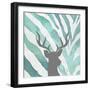 Watercolor Teal Zebra I-Patricia Pinto-Framed Premium Giclee Print