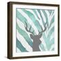 Watercolor Teal Zebra I-Patricia Pinto-Framed Premium Giclee Print