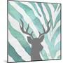 Watercolor Teal Zebra I-Patricia Pinto-Mounted Premium Giclee Print