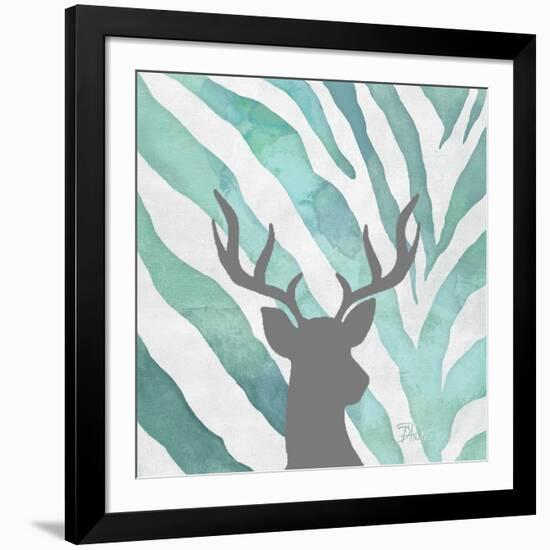 Watercolor Teal Zebra I-Patricia Pinto-Framed Art Print