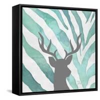 Watercolor Teal Zebra I-Patricia Pinto-Framed Stretched Canvas