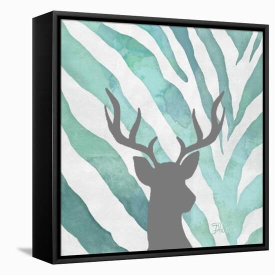 Watercolor Teal Zebra I-Patricia Pinto-Framed Stretched Canvas