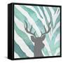 Watercolor Teal Zebra I-Patricia Pinto-Framed Stretched Canvas