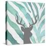 Watercolor Teal Zebra I-Patricia Pinto-Stretched Canvas