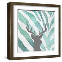 Watercolor Teal Zebra I-Patricia Pinto-Framed Art Print