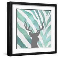 Watercolor Teal Zebra I-Patricia Pinto-Framed Art Print