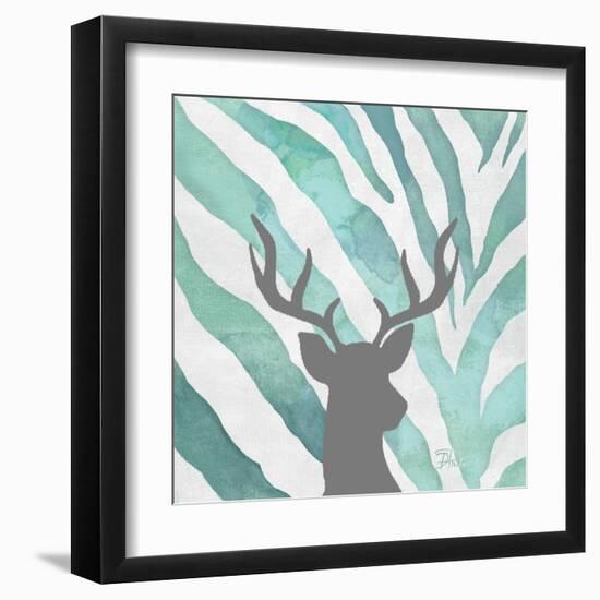 Watercolor Teal Zebra I-Patricia Pinto-Framed Art Print