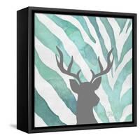 Watercolor Teal Zebra I-Patricia Pinto-Framed Stretched Canvas