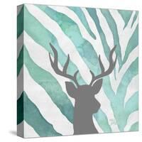 Watercolor Teal Zebra I-Patricia Pinto-Stretched Canvas