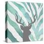 Watercolor Teal Zebra I-Patricia Pinto-Stretched Canvas
