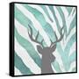 Watercolor Teal Zebra I-Patricia Pinto-Framed Stretched Canvas