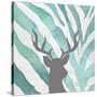 Watercolor Teal Zebra I-Patricia Pinto-Stretched Canvas