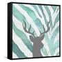 Watercolor Teal Zebra I-Patricia Pinto-Framed Stretched Canvas