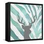 Watercolor Teal Zebra I-Patricia Pinto-Framed Stretched Canvas