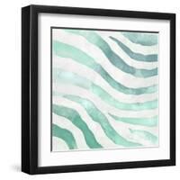 Watercolor Teal Zebra II-Patricia Pinto-Framed Art Print