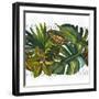 Watercolor Tropical Leaf Pattern-tanycya-Framed Art Print