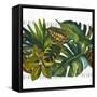 Watercolor Tropical Leaf Pattern-tanycya-Framed Stretched Canvas