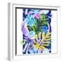 Watercolor Tropical Leaves and Geometric Shapes-tanycya-Framed Art Print