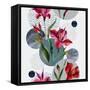 Watercolor Tropical Leaves and Geometric Shapes-tanycya-Framed Stretched Canvas