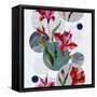 Watercolor Tropical Leaves and Geometric Shapes-tanycya-Framed Stretched Canvas