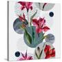 Watercolor Tropical Leaves and Geometric Shapes-tanycya-Stretched Canvas