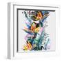 Watercolor Tropical Leaves and Geometric Shapes-tanycya-Framed Art Print