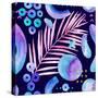 Watercolor Tropical Leaves on Geometric Background-tanycya-Stretched Canvas