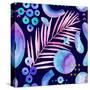 Watercolor Tropical Leaves on Geometric Background-tanycya-Stretched Canvas