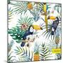 Watercolor, Tropical, Pineapple, Exotic, Pattern-Zenina-Mounted Premium Giclee Print