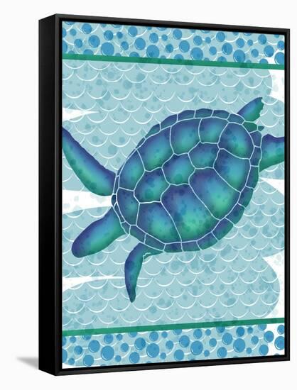 Watercolor Turtle-Melody Hogan-Framed Stretched Canvas