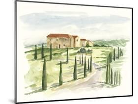 Watercolor Tuscan Villa I-Ethan Harper-Mounted Art Print