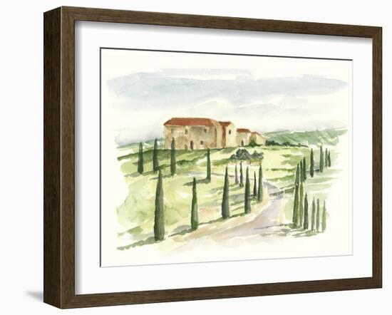 Watercolor Tuscan Villa I-Ethan Harper-Framed Art Print