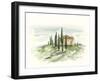 Watercolor Tuscan Villa II-Ethan Harper-Framed Art Print