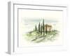 Watercolor Tuscan Villa II-Ethan Harper-Framed Art Print