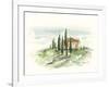 Watercolor Tuscan Villa II-Ethan Harper-Framed Art Print